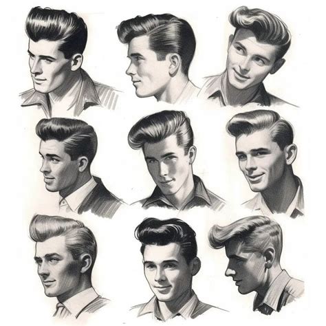 1950s mens hair|More.